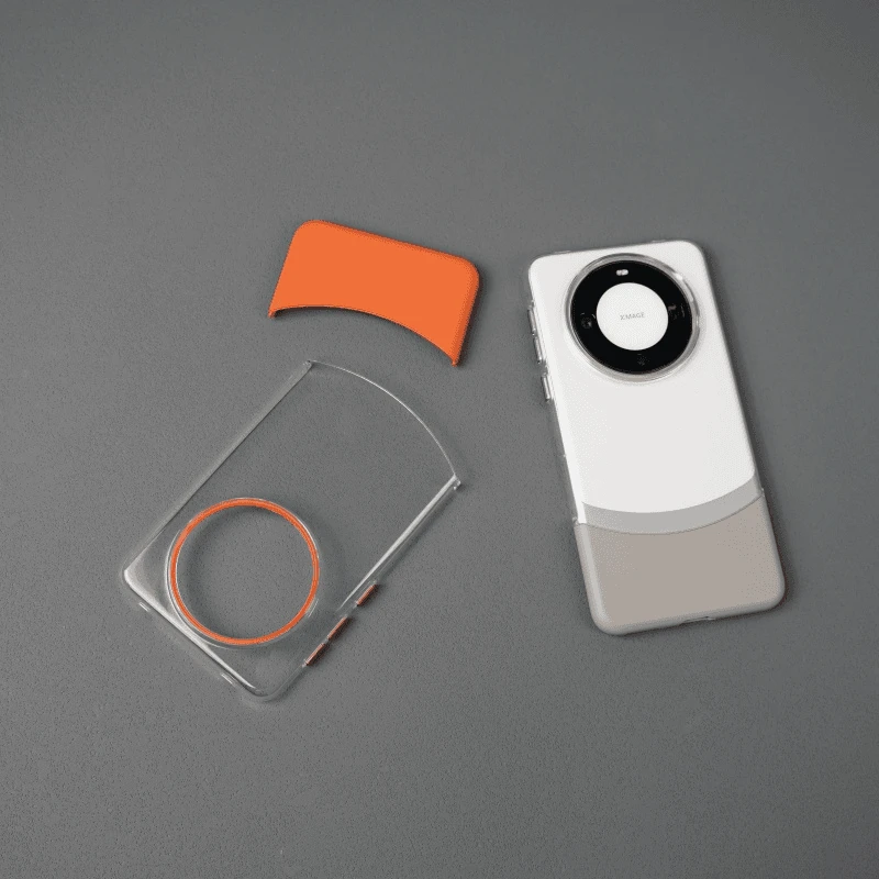 适用于华为Mate60Pro拼接撞色可拆卸透明轻奢网红高级感手机壳