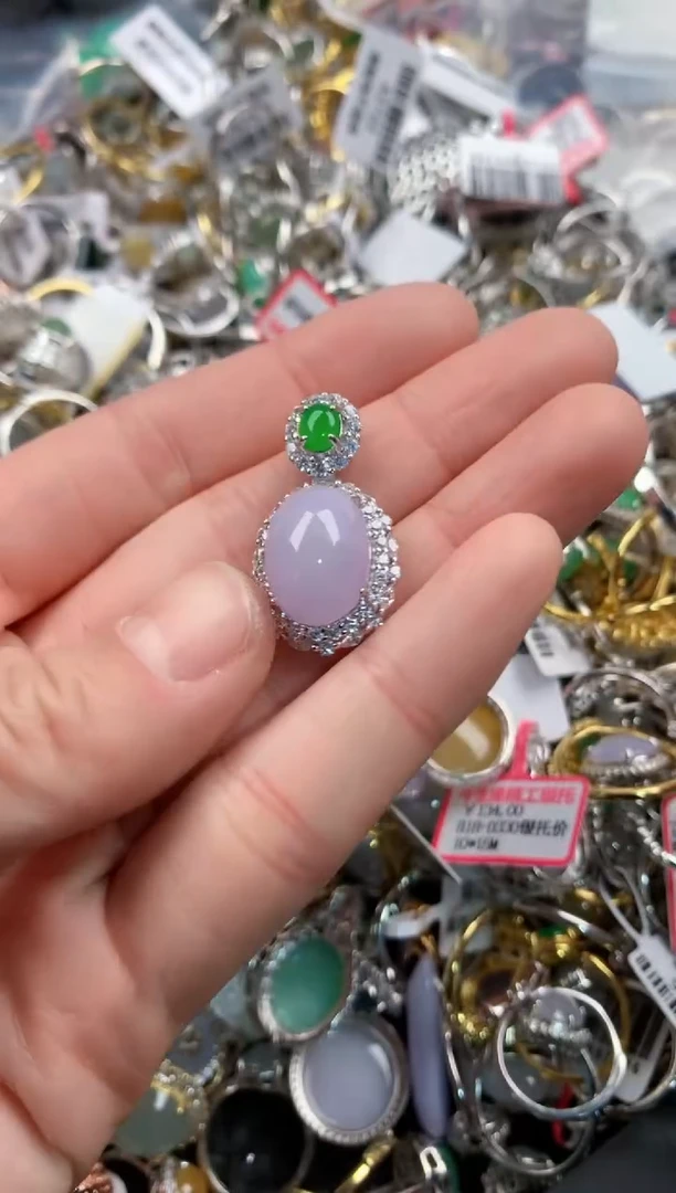 银S925镶嵌戒指翡翠111   9