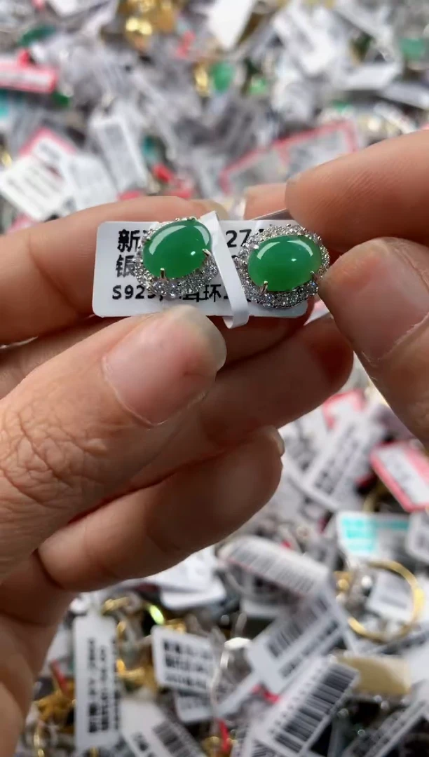 银S925镶嵌戒指翡翠888---1