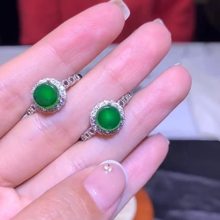 【逍遥严选】天然A货翡翠小圆牌戒指*779/2801/多样性发/1件