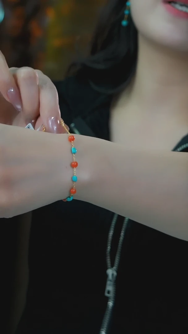 【闪购商品】南红玛瑙手链银S925镶嵌发货一件