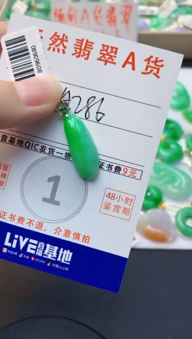 颈饰未镶嵌翡翠天然缅甸A货翡翠百元以上9元证书费自理·