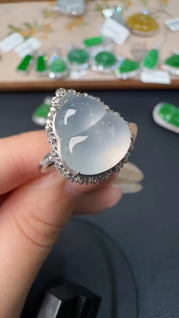 【闪购商品】翡翠戒指18K金镶嵌戒指46
