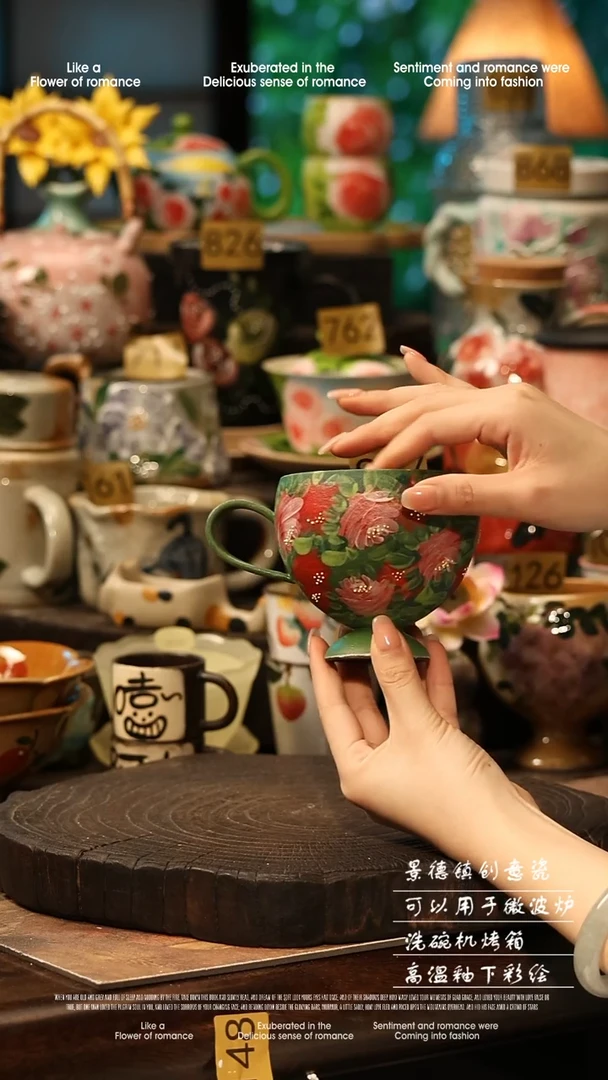 陶瓷景德镇高温釉下彩手工手绘款式