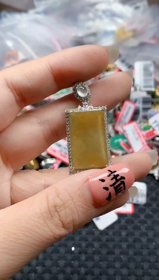 银S925镶嵌戒指翡翠天然A货缅甸翡翠