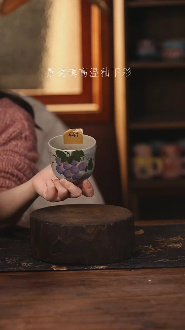 陶瓷景德镇高温釉下手绘陶瓷@L441@