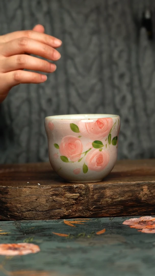 【闪购商品】杯杯釉下彩手工手绘同款陶器