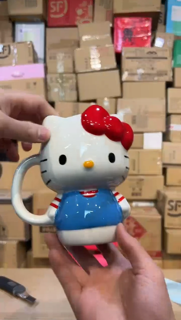 【闪购商品】杯陶瓷条纹kt全身杯