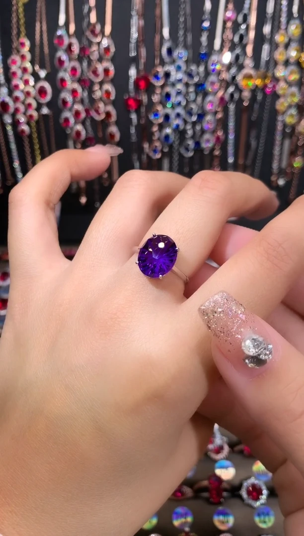 【闪购商品】蓝宝石戒指银S925镶嵌10.12银色