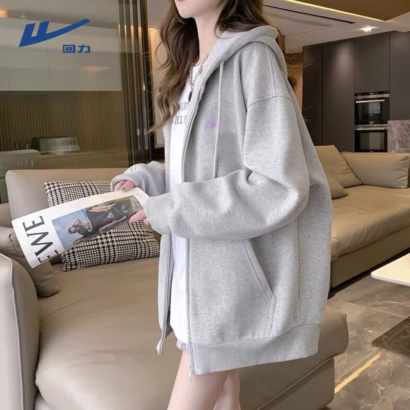 回力潮牌卫衣外套女2025年新款爆款设计感小众休闲百搭连帽卫衣潮