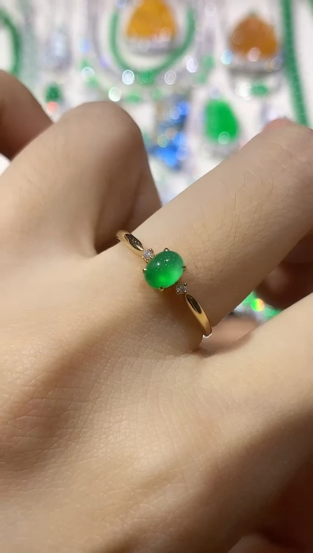 18K金镶嵌戒指翡翠C36