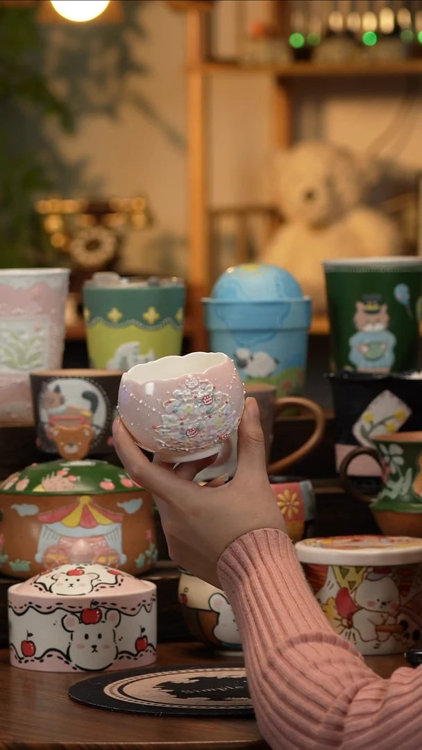 杯子瓷T090景德镇原创手工陶瓷