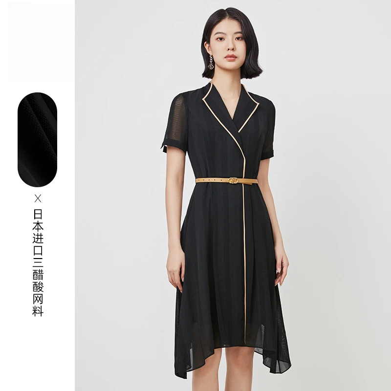 赢智尚时尚撞色高端女装连衣裙春季通勤专柜同款ZF02100