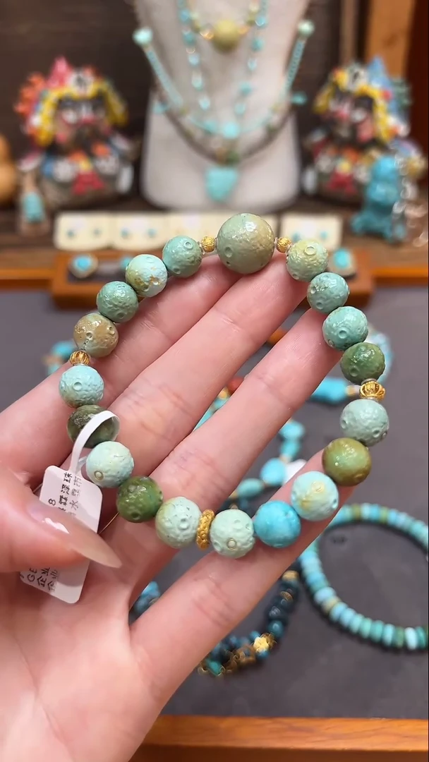 18K金镶嵌绿松石手链绿松石手链