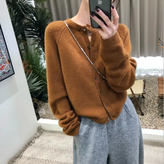 爆款气质小香款针织开衫女圆领高级感外套+气质显瘦长裤女BB50503