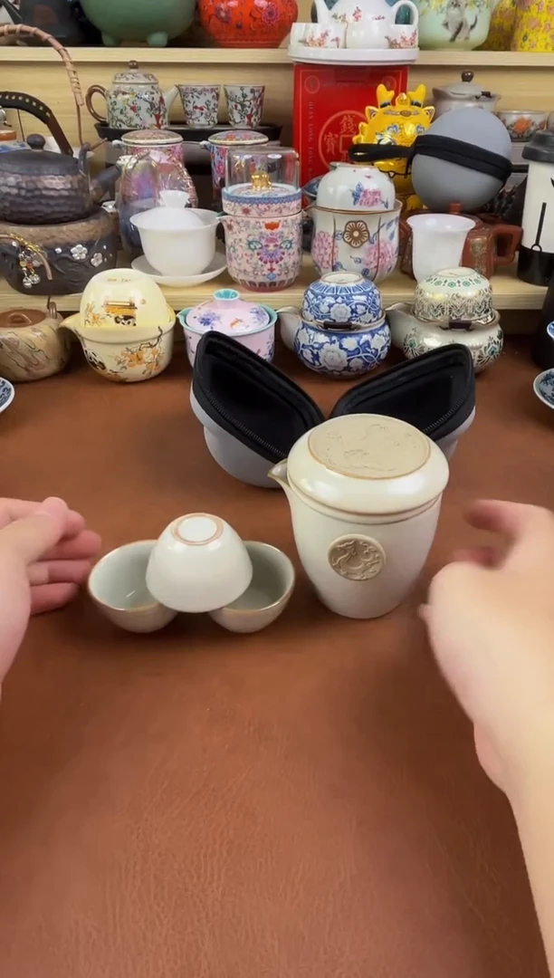 陶瓷茶具摆件旅行套组
