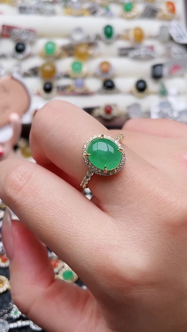 银S925镶嵌戒指翡翠120