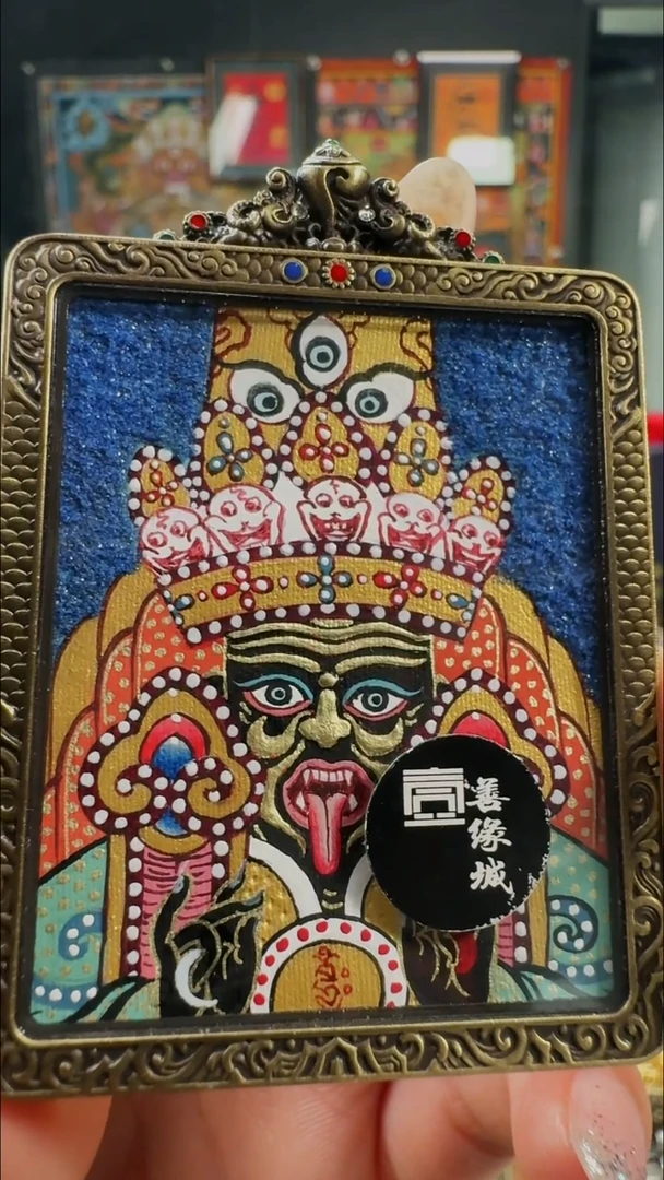 吊坠壹善缘城手绘唐卡扎基