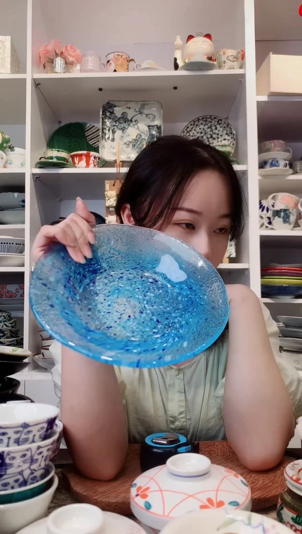 陶瓷【孤品】水野硝子大号玻璃盘21cm