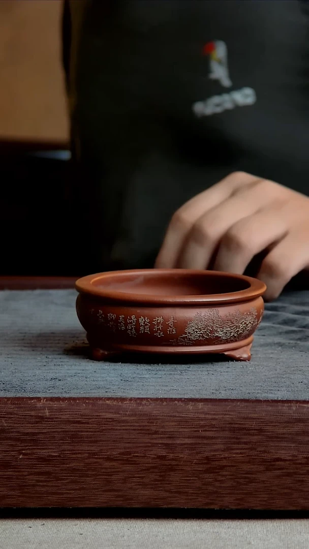 紫砂花盆8*2.5内径紫砂花盆