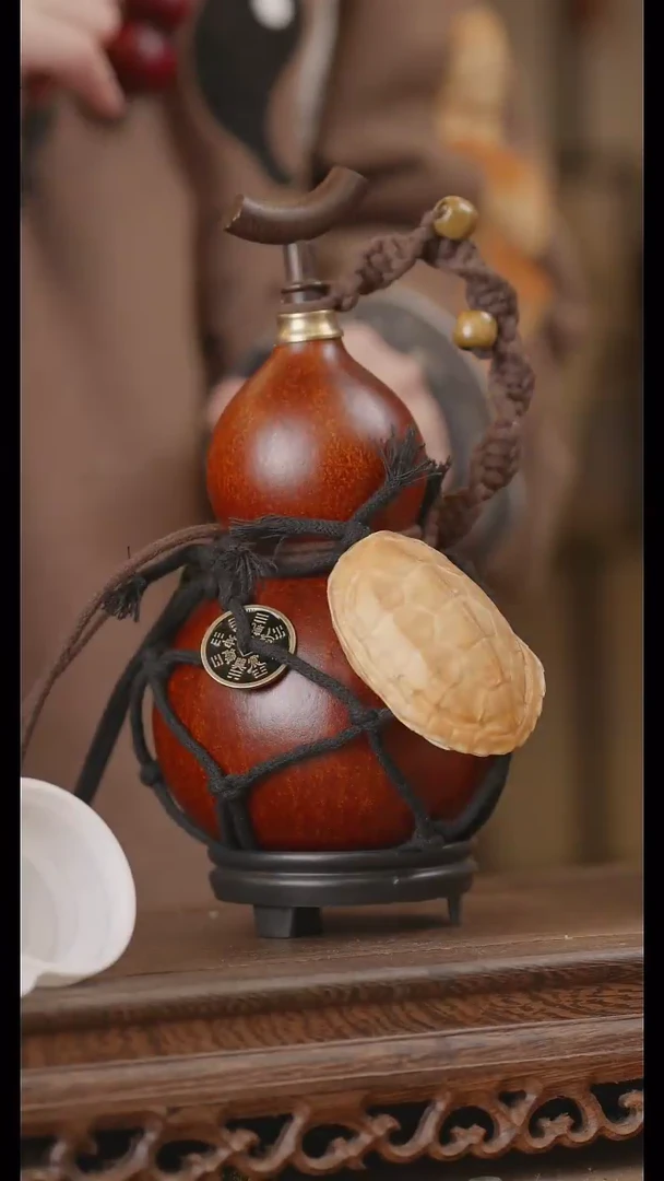 【闪购商品】232号精品天然大漆工艺防渗内胆酒葫芦~