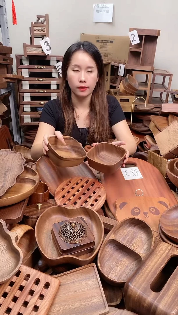 木  南美胡桃木正方砵13*5.5cm A
