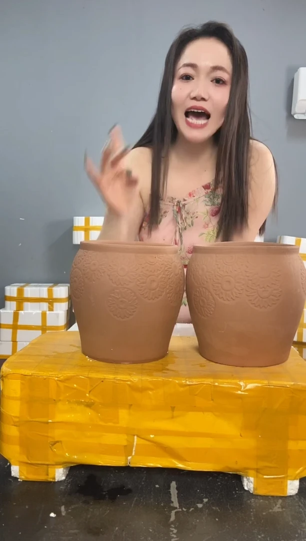 宜兴紫砂粗陶花盆16/20