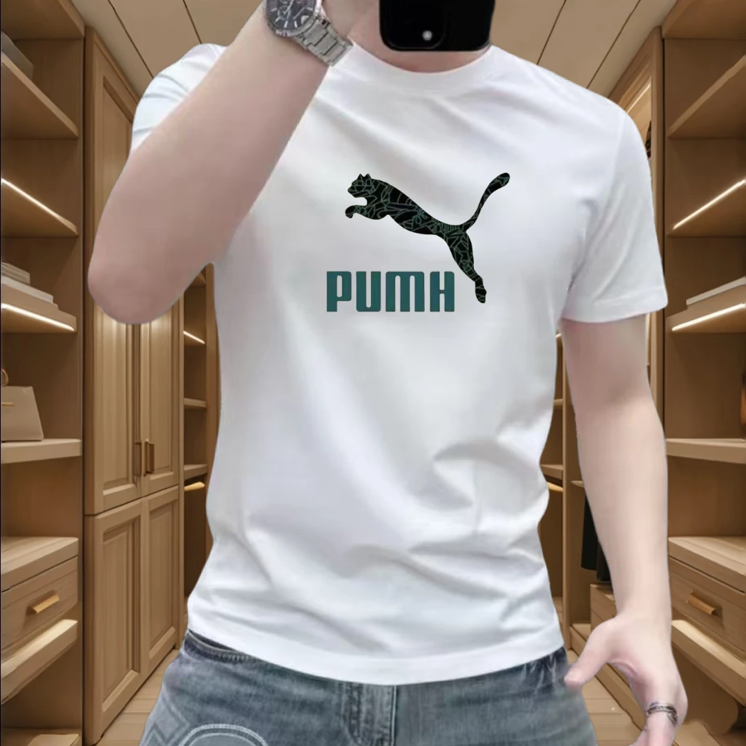 2025潮牌新款时尚潮流运动休闲男士百搭圆领纯棉短袖上衣打底衫