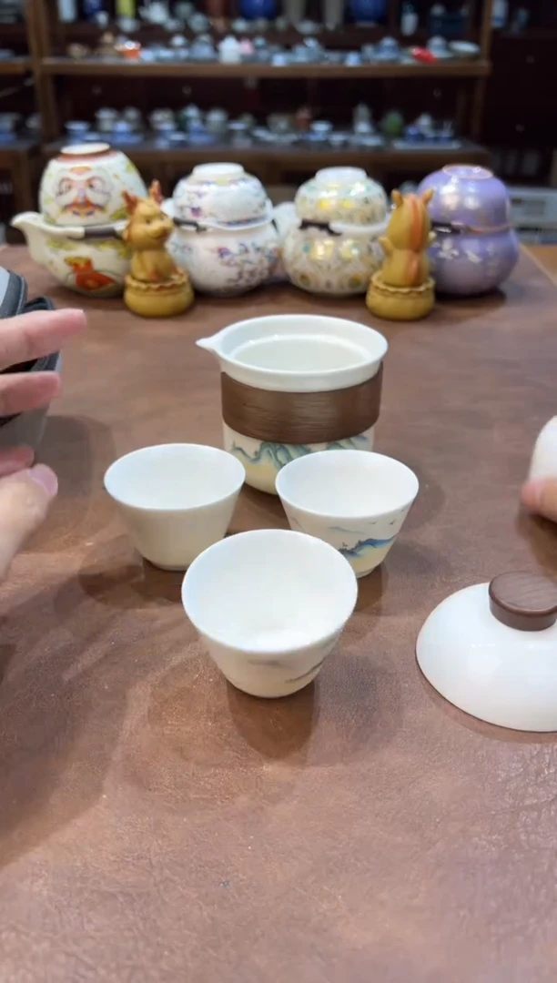 真的很便宜超好看会开片的旅行茶具