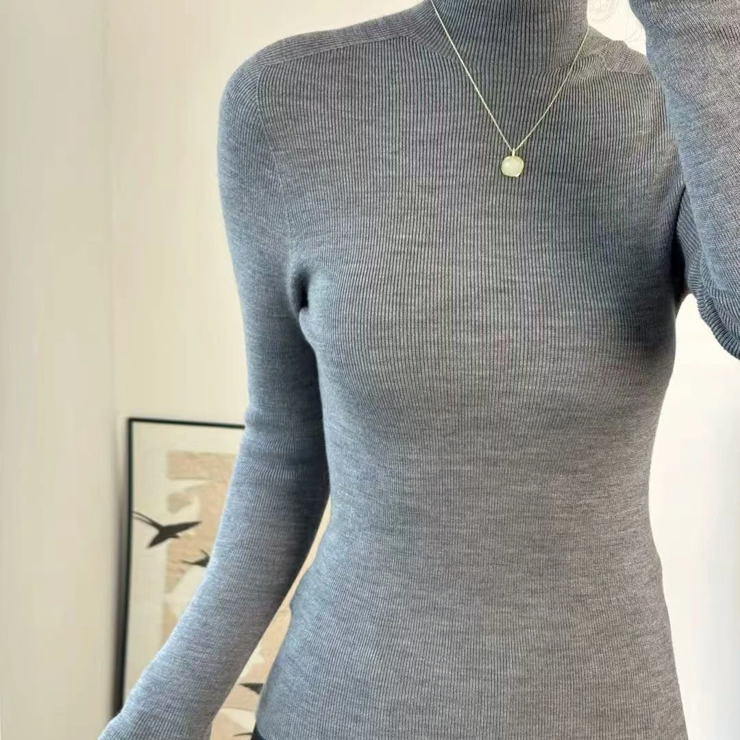 不褪色秋冬时尚鱼骨纹纯色咩咩常规纯色半高领保暖