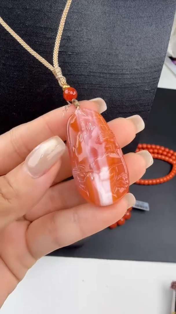 南红玛瑙未镶嵌吊坠(不含链)37114