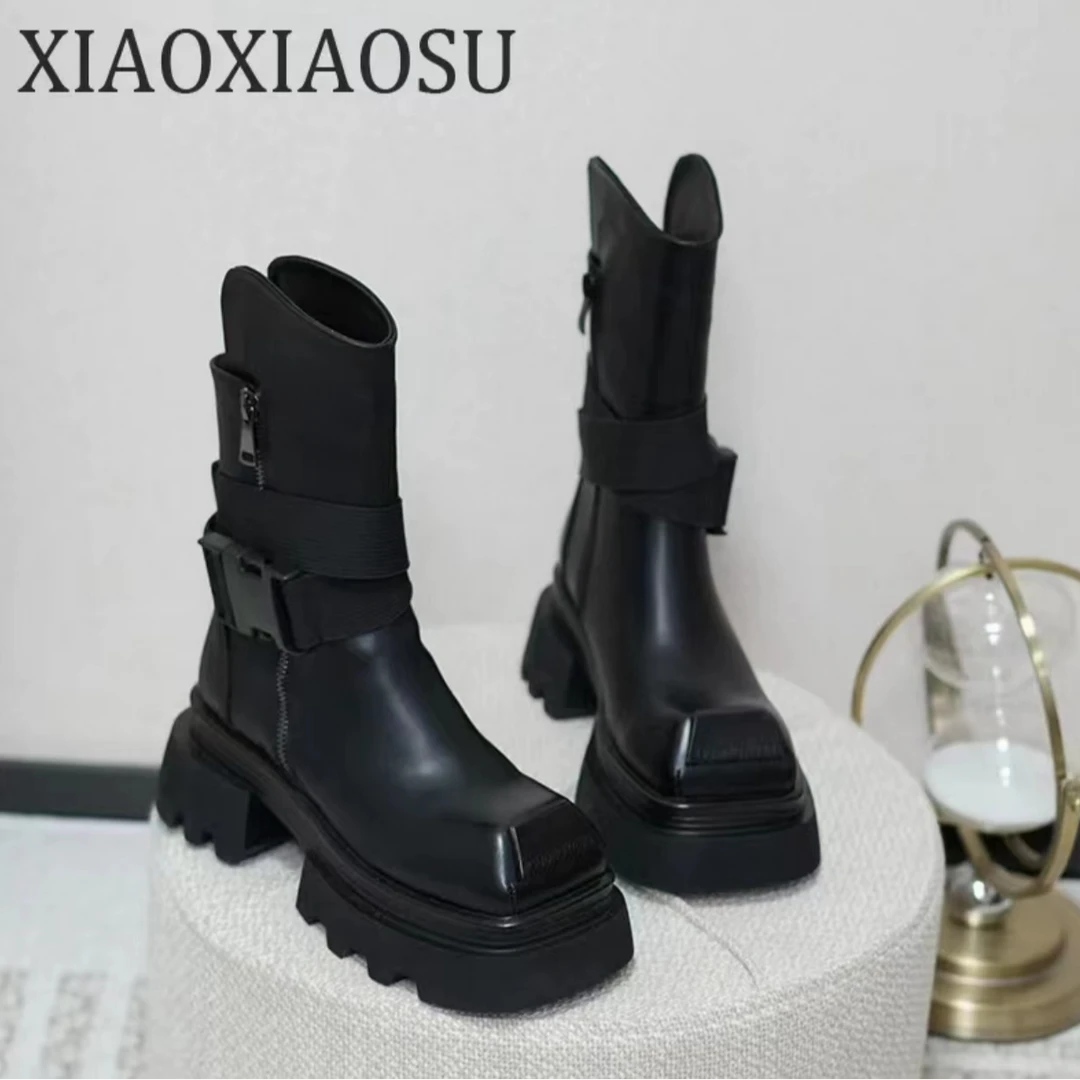 【HeiPa】付小付家【黑骑士】潮流时尚休闲百搭中筒短靴网红秋冬