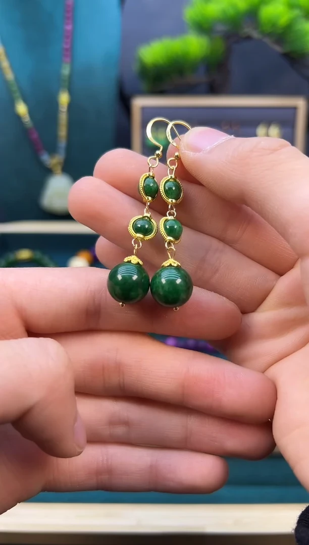 【闪购商品】翡翠耳饰14K金镶嵌E264