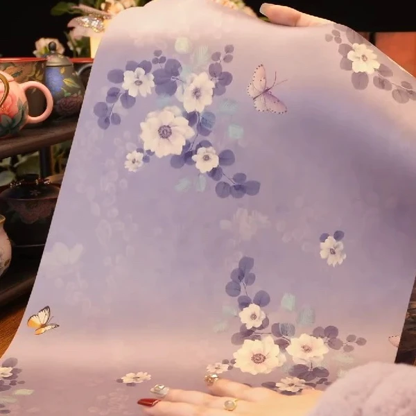 【紫色花花蝴蝶茶席】高档国风古风可爱中式茶道