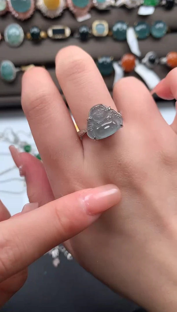 【闪购商品】翡翠戒指银S925镶嵌52141