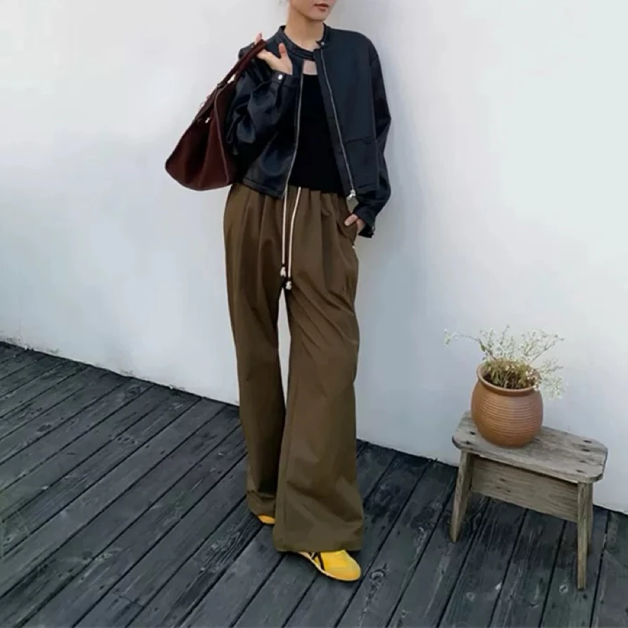 FUJIA STYLE新款气质休闲韩版简约纯色休闲裤K5859