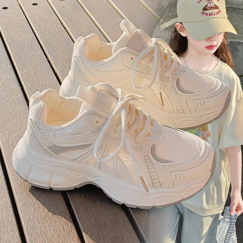 女童老爹鞋网面透气2025夏季新款儿童运动鞋中大童鞋子休闲鞋学生