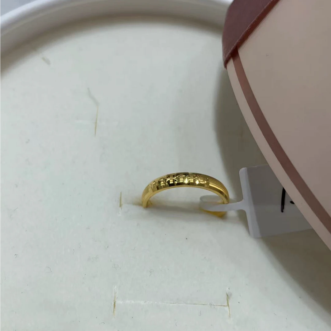 【小馨专享】足金999拉丝碎碎冰戒指  1.63g 15号圈口