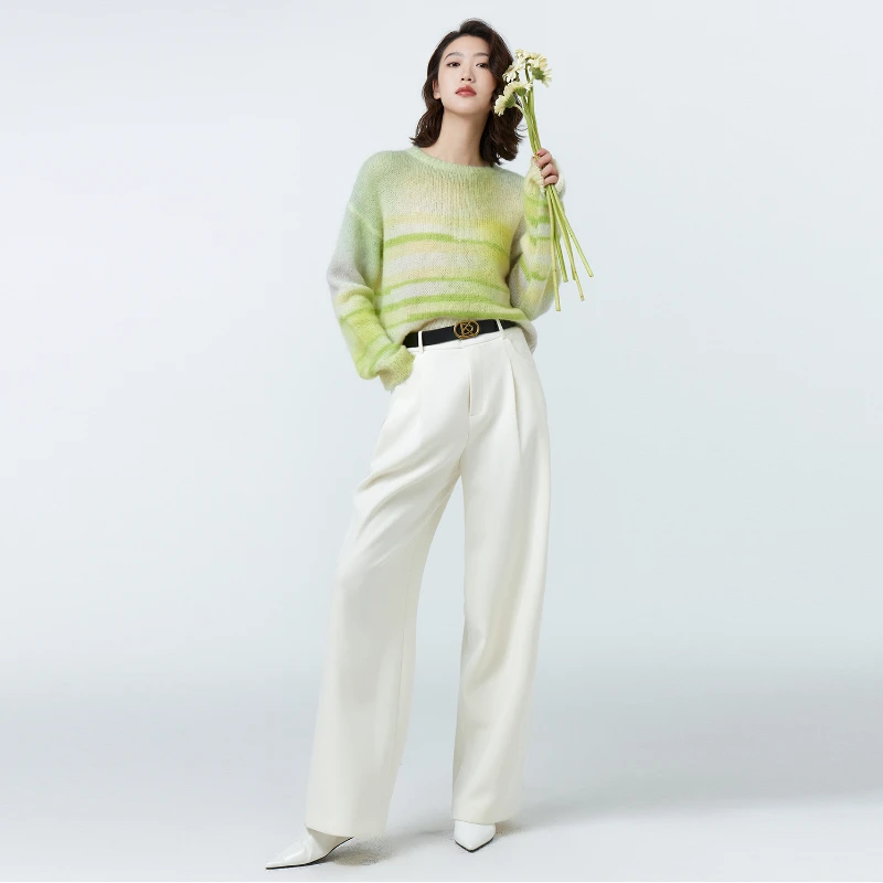 【KA】高腰休闲垂感九分直筒西装裤2025春季新款七号铺撤柜女装