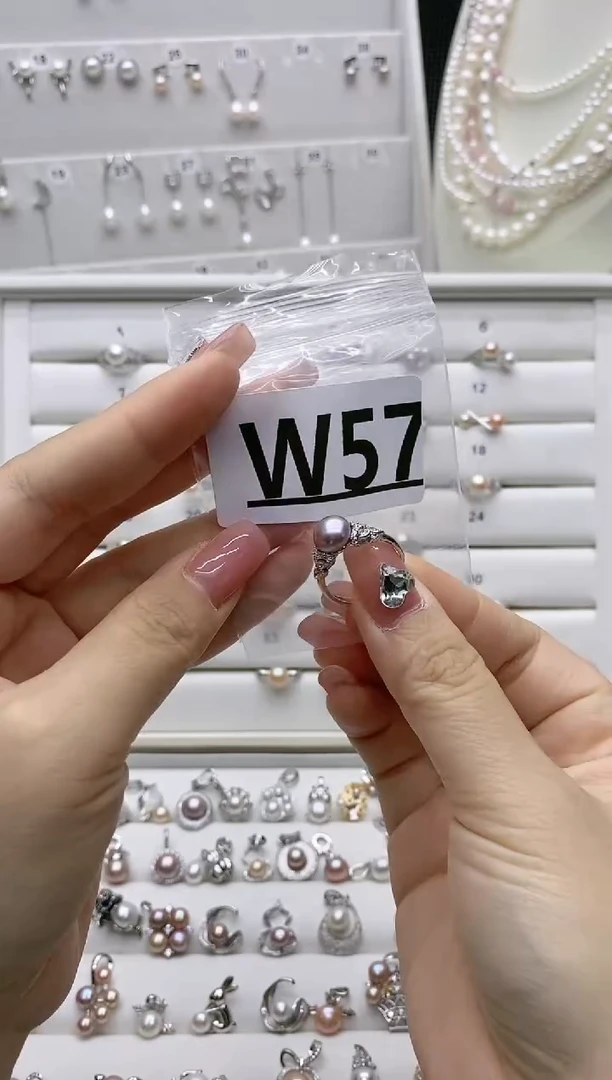 银S925镶嵌珠宝奇石淡水珍珠唯*?W57