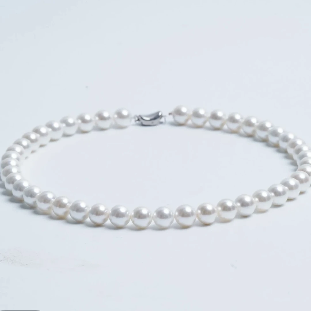 8-9mm（熊猫白雪）精致百搭点位淡水无核珍珠项链气质百搭时尚