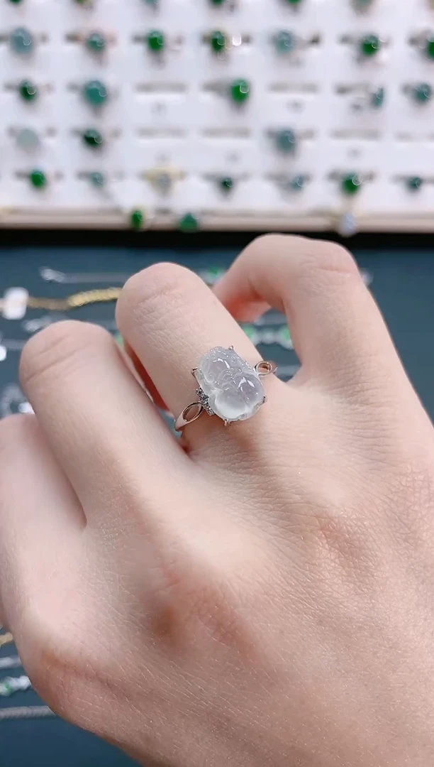 【闪购商品】翡翠戒指银S925镶嵌 天然翡翠