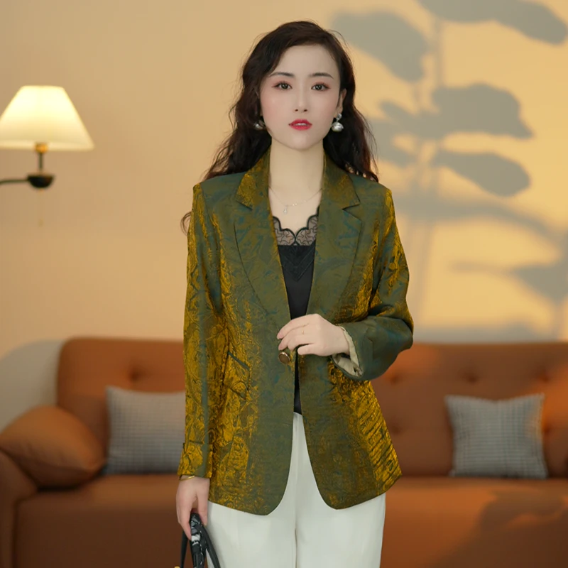 720秋季女款新品时尚休闲百搭气质修身显瘦韩版中袖一粒扣小西装