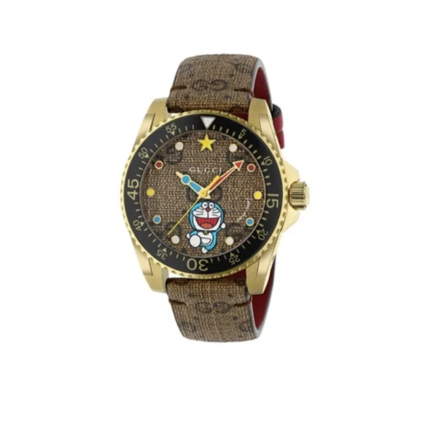 【海外直邮】GUCCI古驰蓝色哆啦A梦帆布石英手表YA136335