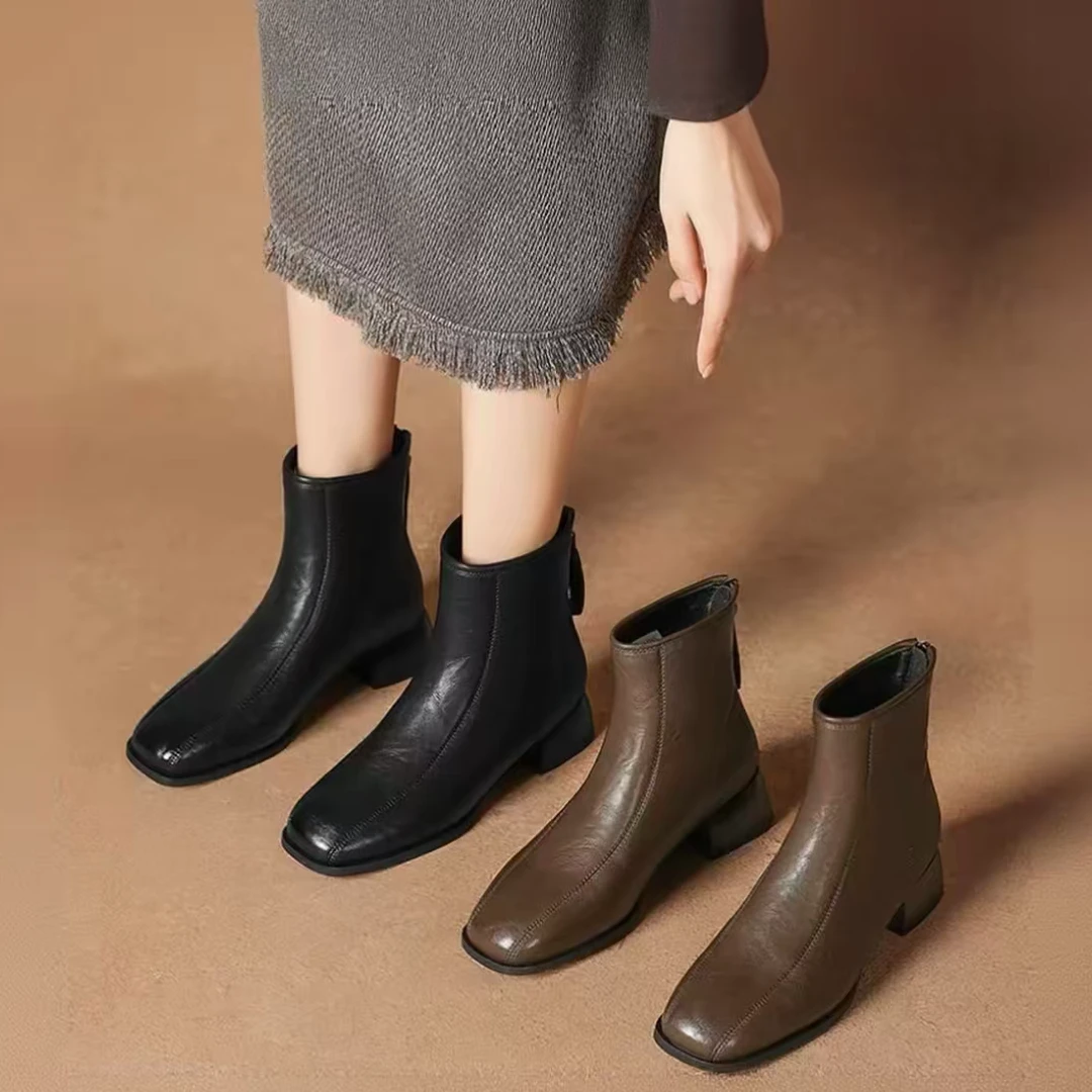 【品牌力荐】秋冬上新百搭时尚保暖舒适高级设计感靴子羊A188