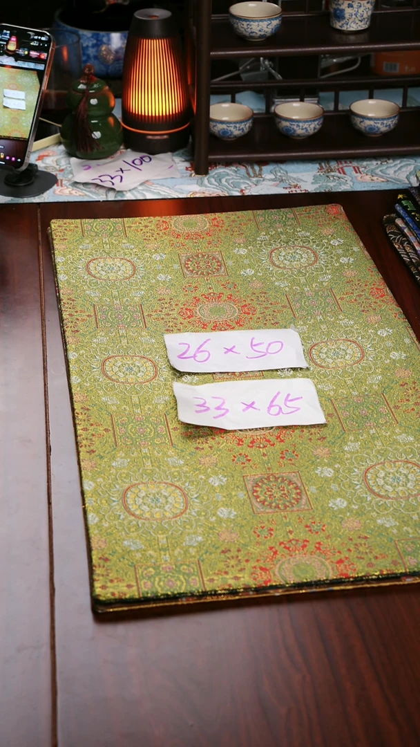 【八达运绿双面】中国风干泡织锦茶席26*50