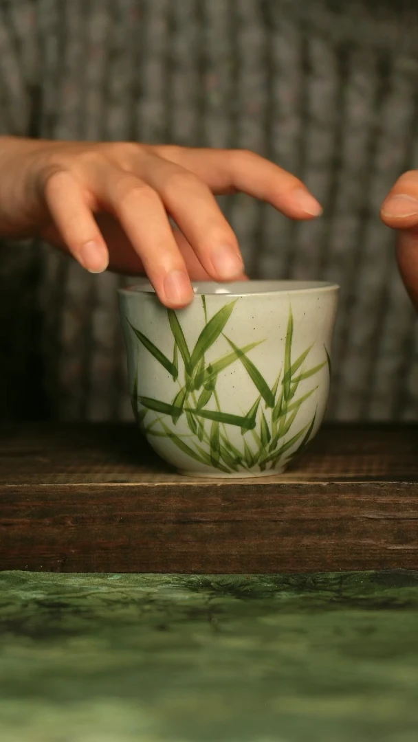 陶瓷青诗集手工手绘瓷器