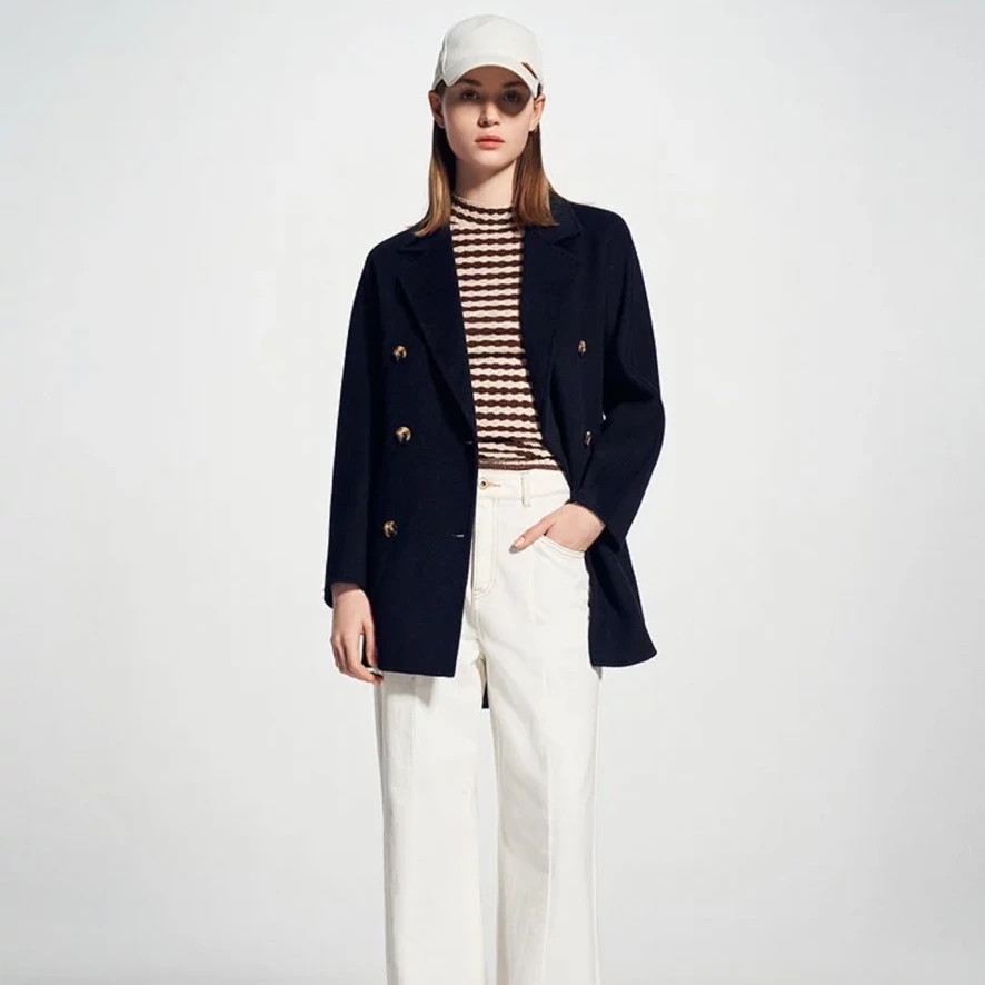 “万物与歌”【绒起】超细100羊毛一手长简约毛呢外套YM05