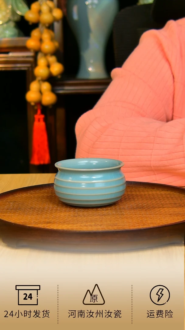 杯子仿古旋纹缸杯全手工原矿