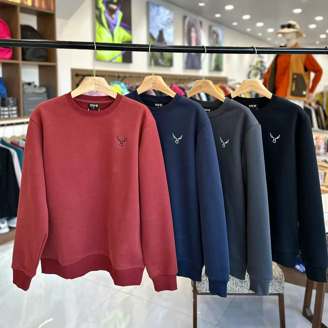 个性时尚刺绣装饰秋冬款简约百搭气质休闲宽松透气圆领卫衣90090